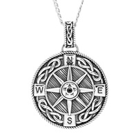 Image for Spirit of the Celt Earth Collection Sterling Silver Gents Compass Pendant