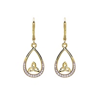 Image for 14KT Gold Vermeil Trinity CZ Drop Earrings