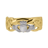 Image for Facet 14K  Yellow and White Gold Gents Unity Ring