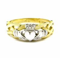 Image for Gold Celtic Knot Weave Claddagh Ladies Ring 14K