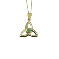 Image for 14K Yellow Gold and Emerald Trinity Knot Pendant