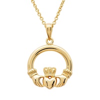 14KT Gold Vermeil Claddagh Necklace