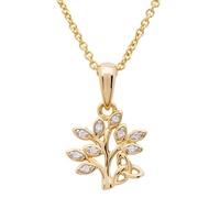 14KT Gold Vermeil CZ Tree of Life Necklace