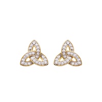 Image for 14KT Gold Vermeil CZ Trinity Knot stud Earrings