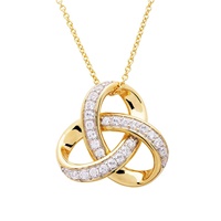 14Kt Gold Vermeil CZ Celtic Trinity Knot Necklace