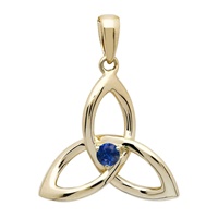 Image for 14K Yellow Gold Sapphire Trinity Knot Necklace