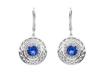 Image for Swarovski Crystal Celtic Earrings Sapphire and White