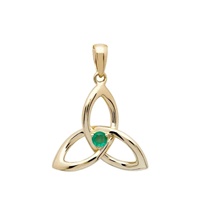 Image for 14K Yellow Gold Emerald Set Trinity Necklace