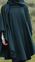 Image for Jimmy Hourihan Bottle Green Irish Cape with Green Velvet Convertible Hood/Scarf 7859