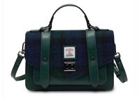 Image for Islander Medium Satchel Bag with HARRIS TWEED - Black Watch