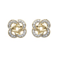 Image for 14K Yellow Gold Diamond Set Celtic Stud Earrings