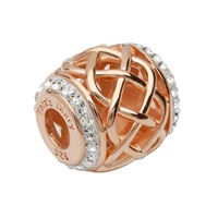 Image for Sterling Silver TD Rose Gold Celtic Bead Encrusted with Swarovski Crystal