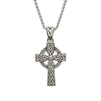 Image for Sterling Silver Celtic Cross with 20" Spiga Chain