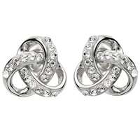 Image for Sterling Silver Trinity Earrings with Swarovski Crystals