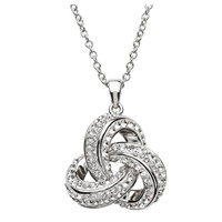 Sterling Silver Trinity Necklace with Swarovski Crystals