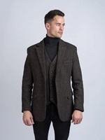 James Stephens Brown Irish Tweed Poets Jacket - Sport Coat