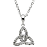 Image for SS White Swarovski Crystal Trinity Necklace, Small