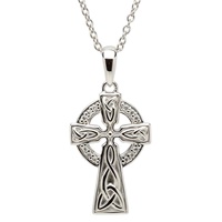 Sterling Silver Celtic Cross Pave Set