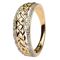 Image for 14K Yellow Gold Ladies Celtic Knot Diamond Ring