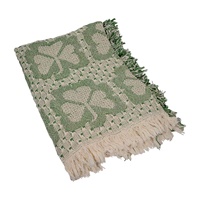 Image for Green and Cream Shamrock Throw