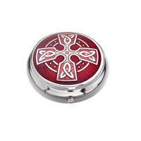 Image for Sea Gems Celtic Cross Pillbox, Red