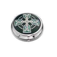 Sea Gems Celtic Cross Pillbox, Green