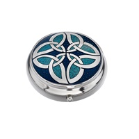 Sea Gems Celtic Knot Circles Pillbox, Blue/Turquoise