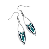 Image for Sea Gems Celtic Trinity Pointed Earwire, Blue/Turquoise