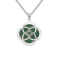 Image for Sea Gems Celtic Circles Slim Knot Necklace, Green