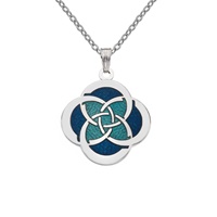 Image for Sea Gems Celtic Circles Slim Knot Necklace, Blue/Turquoise