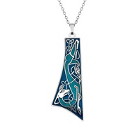 Image for Sea Gems Celtic Dog Tie Shape Necklace, Blue/Turquoise