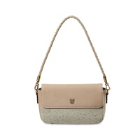 Image for Islander Caithness Clutch Genuine Leather with HARRIS TWEED - Cream Plain