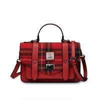 Image for Islander Medium Satchel Bag with HARRIS TWEED - Royal Stewart