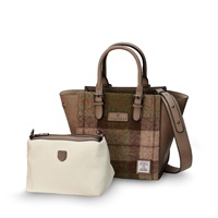 Image for Islander Medium Caillie Tote with HARRIS TWEED - Chestnut Tartan