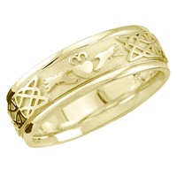 Image for Tipperary Claddagh Celtic Gold 14k Wedding Band